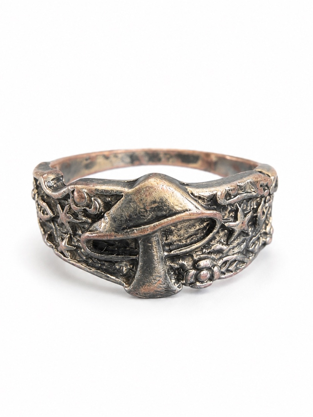 925 Sterling Silver Mushroom Garden Ring Large